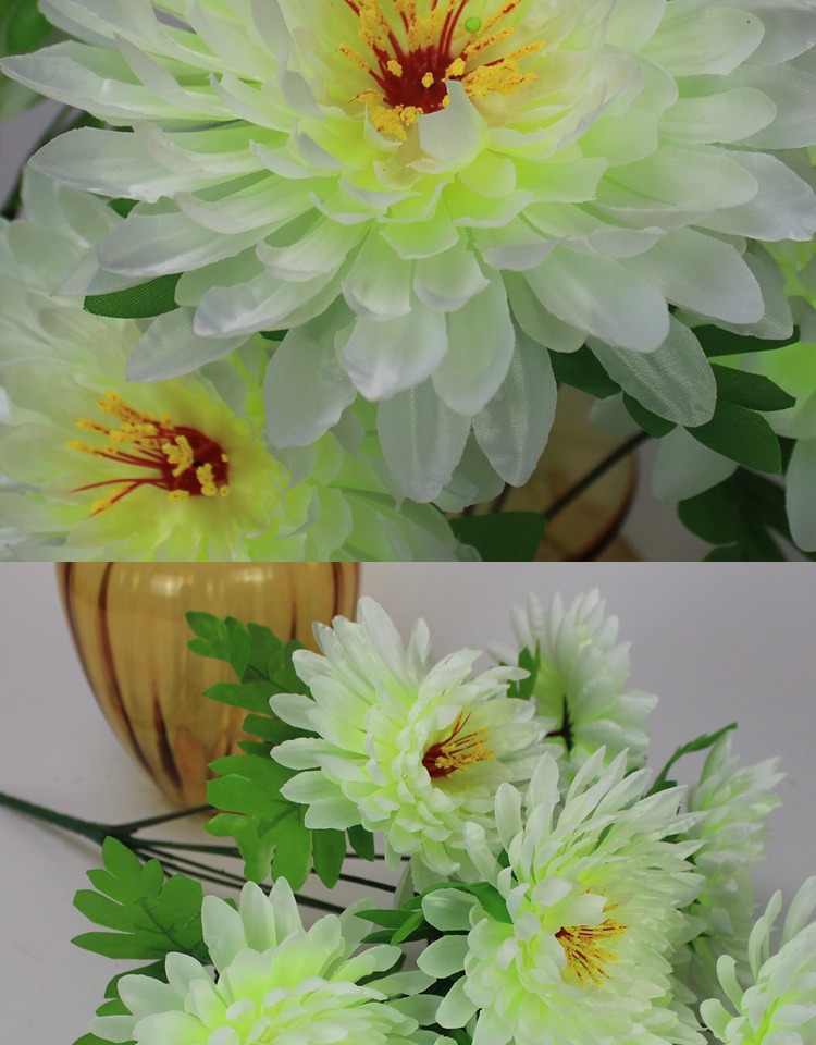 Hoa giả hoa tràm Mô phỏng hoa lụa nhựa cao cấp 9 hoa cúc lớn King Simulation Chrysming Chrysanthemum - Hoa nhân tạo / Cây / Trái cây hoa hồng giả