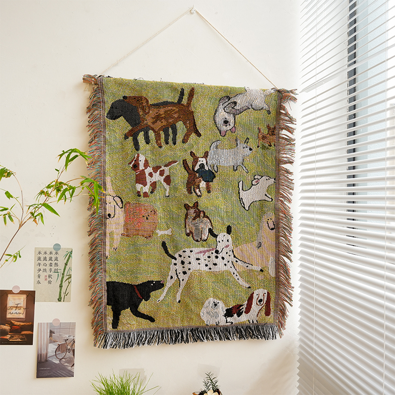 Scandinavian Cotton Woven Tapestry Camping Atmosphere Decoration Room Bedroom Decoration Hanging Cloth Background Cloth Cabinet Cover