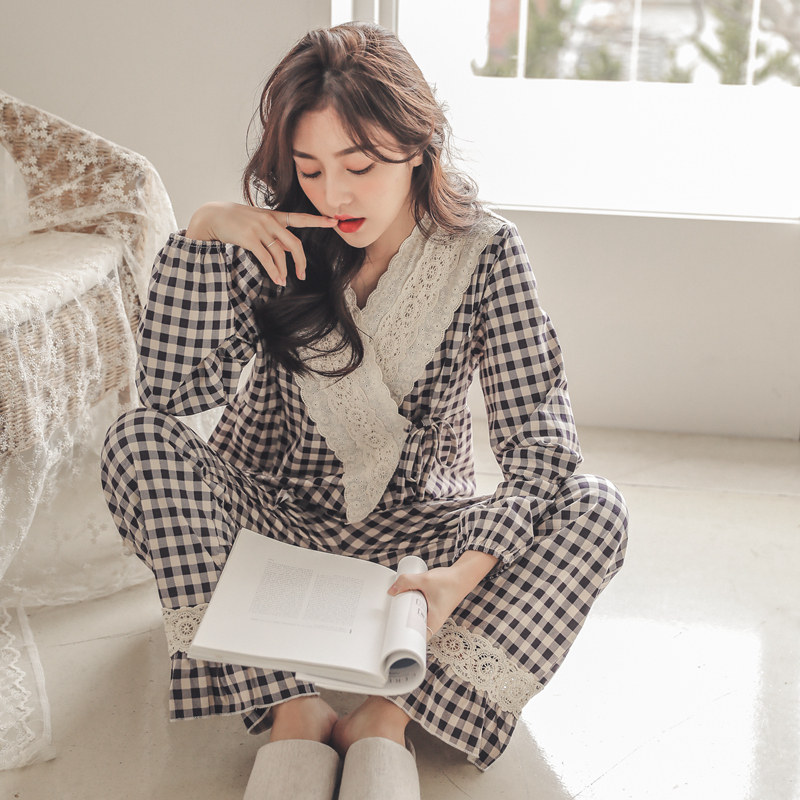 Maternity nightwear nv chun qiu ji kuan postpartum cotton yue zi fu october fen tracksuit mammal autumn maternal 10 yue