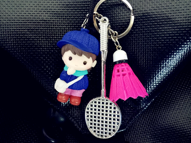 Cầu lông Keychain Búp bê Búp bê Túi xách Phụ kiện Trang sức Móc khóa cạnh tranh Giải thưởng Quà tặng dây quấn cán vợt cầu lông