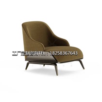 Nordic simple modern living room hotel clubhouse solid wood single sofa chair designer creative model room leisure chair
