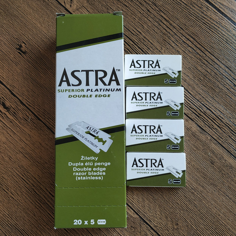 Dishi Traditional Men's Safety Razor Blades Green a Double Edge Astra Blades New Packaging Printed Version Full Box