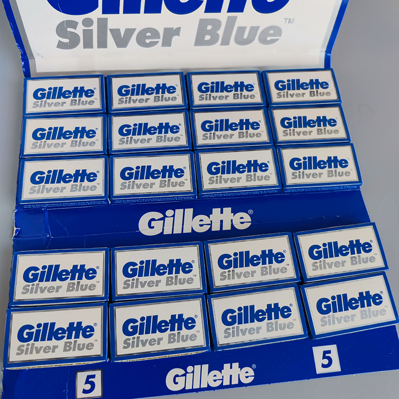 Dishi Men's Double Edge Safety Razor Blades Silver Blue Shaving Blades Pack of 100
