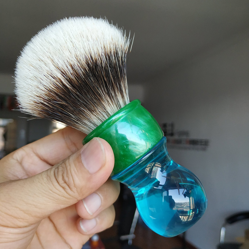 Imperial Poetry Ocean Hearts handle gel GEL Manchurian with two sections of devil hair shaving brush men's hoody brush