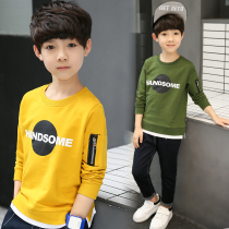 Boys long sleeve T-shirt 2021 new autumn childrens clothing boys clothes spring and autumn base shirt cotton T-shirt tide