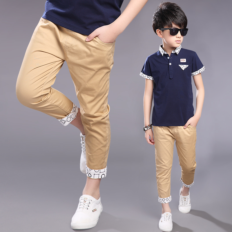 2021 new children's clothes boy 90% pants summer clothes handsome pants slim fit Spring and autumn season CUHK Scout pants foreign pie