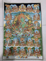 Tibetan Buddha Thangka portrait White Tara portrait brocade hanging painting Twenty-One Mother Bodhisattva embroidery 90*60 cm
