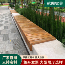 Outdoor solid wood bench slate seat pineapple lattice wood outdoor bench park chair custom square leisure seat