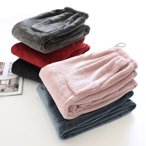 Winter flannel for men and women Sleeping Pants Thicken Warm Coral Suede Easy big Couple Couple Straight Cylinder Home Long Pants