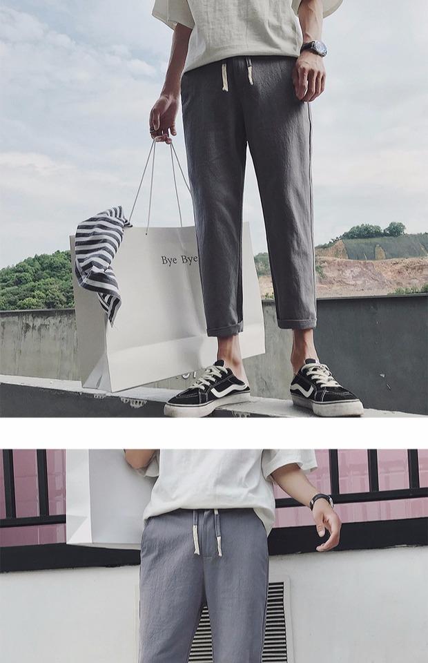 Chín quần nam lỏng bf Hàn Quốc phong cách Harajuku ulzzang Phiên bản Hàn Quốc của xu hướng sinh viên hoang dã s quần thẳng ống rộng quần jean ống rộng nam