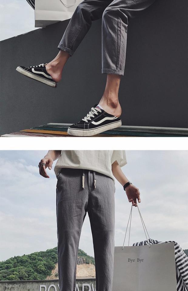 Chín quần nam lỏng bf Hàn Quốc phong cách Harajuku ulzzang Phiên bản Hàn Quốc của xu hướng sinh viên hoang dã s quần thẳng ống rộng quần jean ống rộng nam
