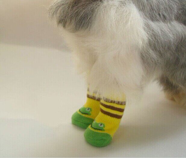 Pet Socks Indoor outdoor pooch socks four with non-slip mat Warm Dog Shoes Teddy Pooch