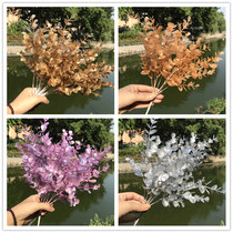 Gold and silver color series simulation eucalyptus leaf wedding road lead Hotel model room decoration flower
