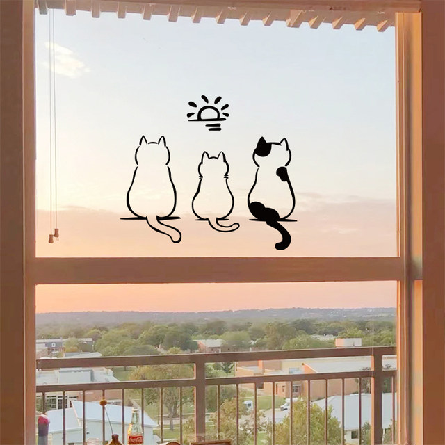 Glass door decorative sticker ins wind anti-collision wall sticker
