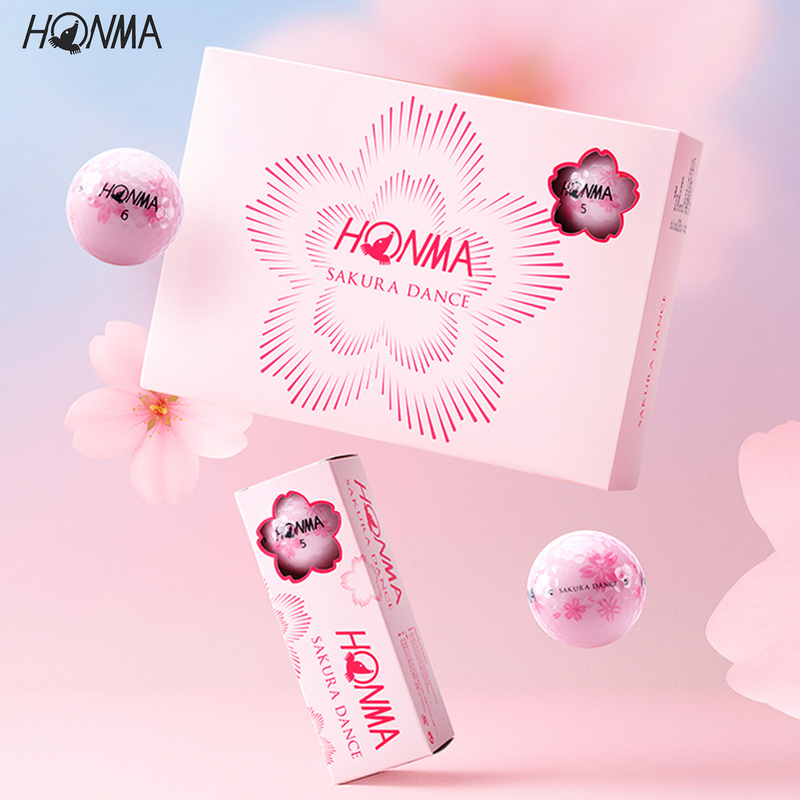Authentic 2025 New Honma Golf Ball, Brand New Pink Cherry Blossom Two-Layer Ball, Long-Distance Competition Ball
