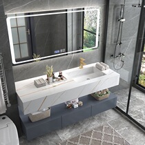 Rock plate one-piece bathroom cabinet combination bathroom Intelligent light luxury modern simple double basin sink bathroom sink