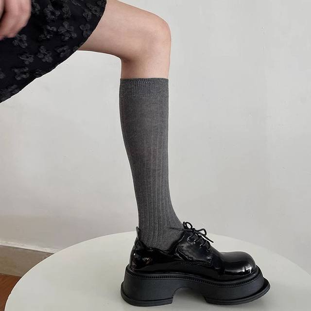 jk pressure slimming spring and autumn calf socks for women, ການອອກແບບບາງ, ຈັບຄູ່ເກີບຫນັງຂະຫນາດນ້ອຍ, socks, ຂາຍາວ