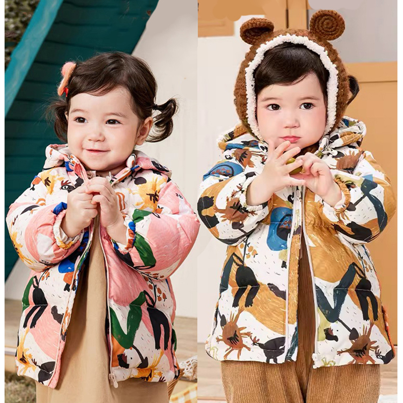 Baby down Jacket Thickened Version Children's Winter Clothing Boys and Girls Warm Coat White Duck down Mid-Length Baby Clothes Baby down Jacket Thickened Version Children's Winter Clothing Boys and Girls Warm Coat White Duck down Mid-Length Baby Clothes