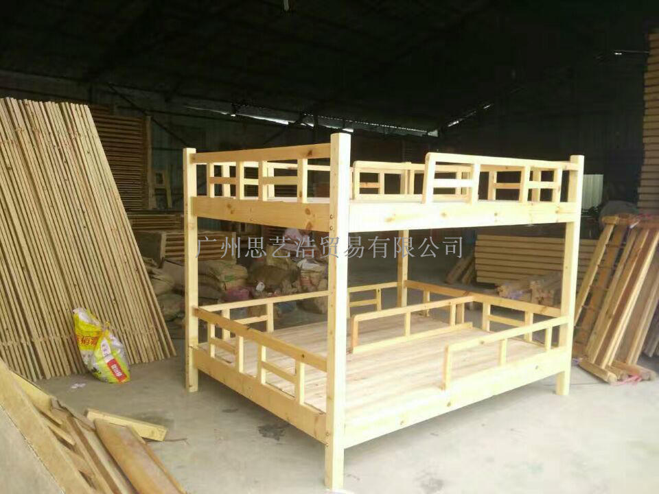 Four children's beds, pine wood combined to go to bed, simple and solid student beds