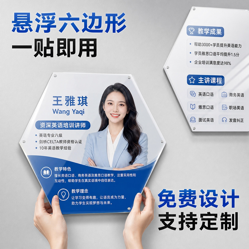 Acrylic Hexagonal Floating Photo Frame Magnetic Employee Photo Wall Teacher Style Honor Certificate Display Wall Acrylic Hexagonal Floating Photo Frame Magnetic Employee Photo Wall Teacher Style Honor Certificate Display Wall