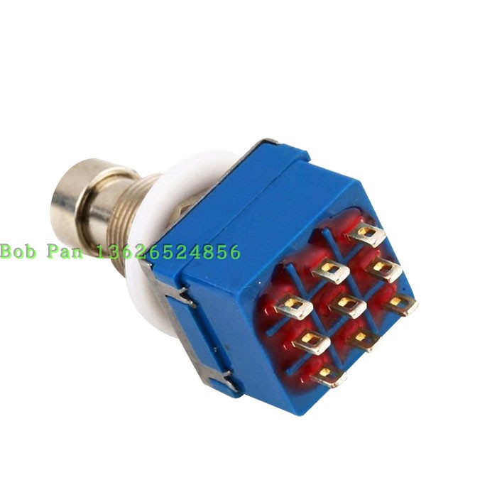 3PDT 9 foot effect fruit pedalling switch metal button switch foot stud straight through transfer switch