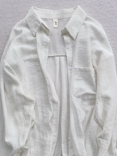 Летняя легкая и тонкая рубашка, лонгслив, куртка для отдыха, оверсайз, французский стиль, защита от солнца