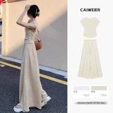 Летняя футболка, комбинезон, комплект, короткий рукав, для формы тела «груша»