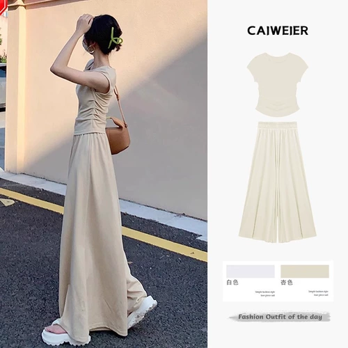 Летняя футболка, комбинезон, комплект, короткий рукав, для формы тела «груша»