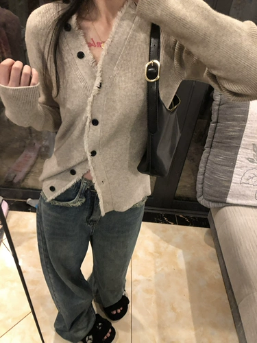 Трикотажный осенний кардиган, демисезонный свитер, дизайнерская куртка, лонгслив