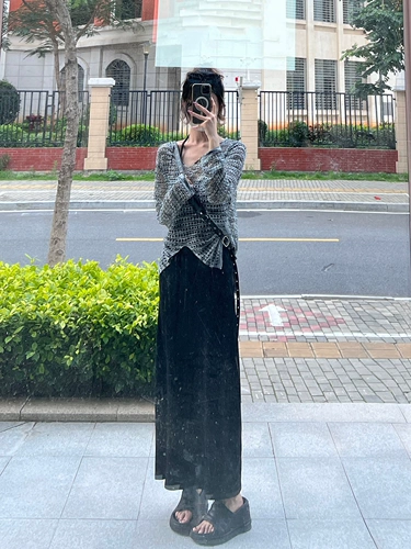 Летнее трикотажное дизайнерское платье, юбка, защита от солнца, свободный крой, тренд сезона