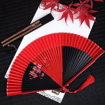 Hongzhao willing to bow to the Chinese wind classical dance fan in the Chinese wind classical dance fan dancing female-style red fan head Qing Han clothes fan