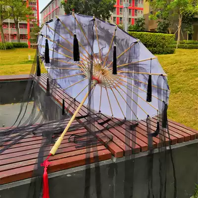 Chen Fei Ling the same oil-paper umbrella men's and women's umbrella ink Chinese style Hanfu ancient tassel umbrella photo COS Prop umbrella