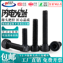 High strength screw 12 9 national standard hexagon socket screw bolt Cup head bolt black alloy steel M2 5