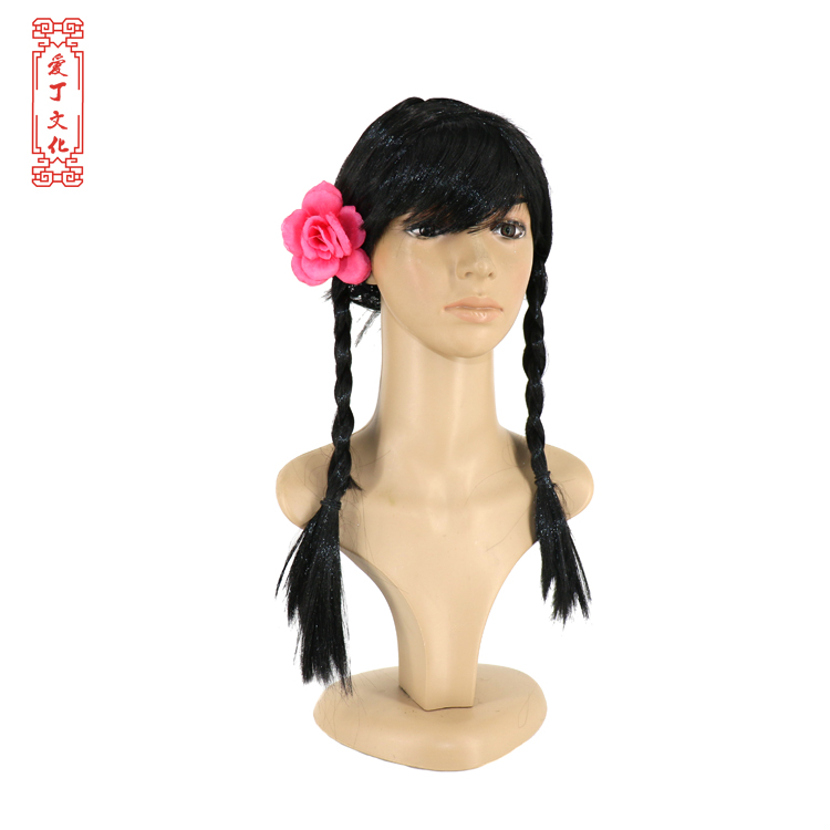 Hemp Flower Braid Hair Braces for the Annual Meeting to be funny as funny as a big braid wig headgear Anti-string funny little treasure wig to send flowers