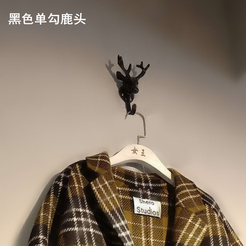 Hook wall hook wall-hanging hanger single hook positive hanging show Show Flash Golden Deer Head Wall Hanging hook Sub-point hanging