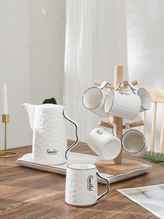 Living room water cup fashion minimalist water tool set ceramic tea set porcelain tray Nordic water tool set line