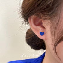 925 Sterling Silver Needle Stud Earrings Womens Love Earrings 2022 New Trend Niche Autumn and Winter Blue Free Earrings Summer
