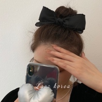 South Koreas high-end sense of big bow hairpin net red high skull top black top clip ponytail hairpin headwear hair accessories female