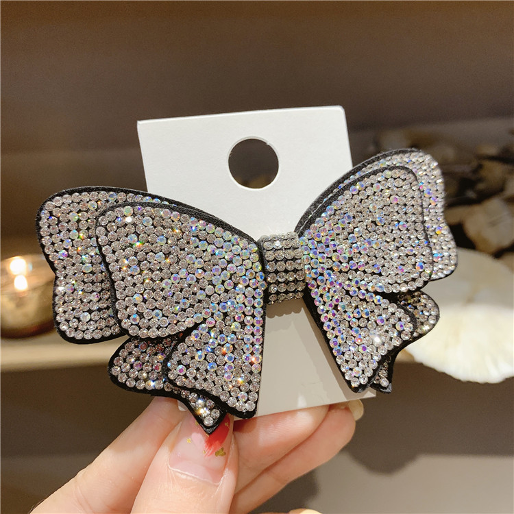 Femmes Style Simple Brillant Noeud D'Arc Laiton Incruster Strass Pince À Cheveux display picture 12