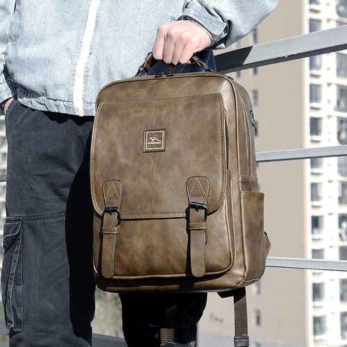 Вместительный и большой рюкзак, ранец для отдыха, сумка для путешествий, из натуральной кожи