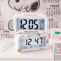 Primary school students mute digital small alarm clock Date display ornaments Bedside children charging desktop intelligent multi-function