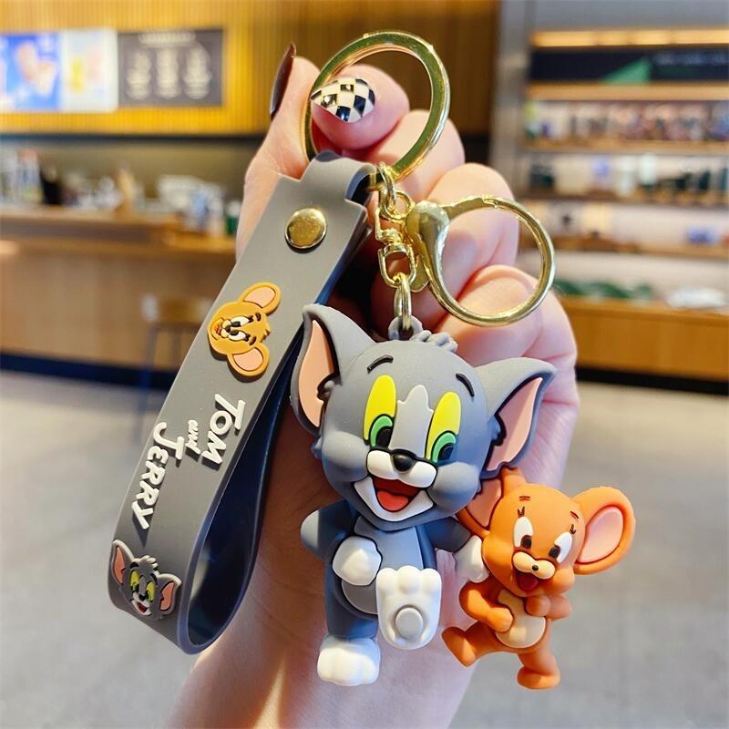 Cartoon Cat and Mouse Keychain Female Cute Doll Keychain Couple Car Key Pendant Backpack Pendant Gift