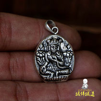 Hot Nepal 925 sterling silver green mother of six proverbs Gawu box pendant pendant pendant Buddha beads accessories hanging