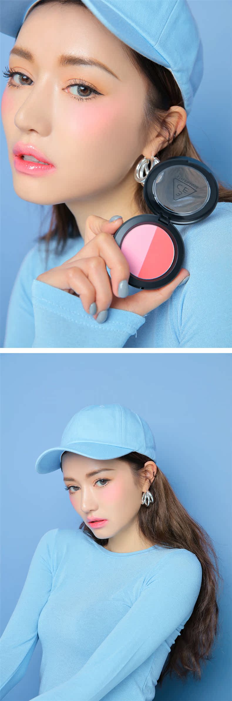 STYLENANDA chính thức 3CE DUO COLOR phấn má hai màu sáng ba chiều - Blush / Cochineal phấn má klavuu
