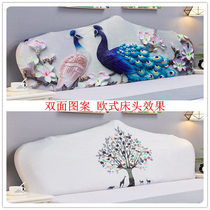 All-inclusive elastic velvet bedside thickened bed head cover dustproof European special-shaped semi-circular soft bag universal protective cover