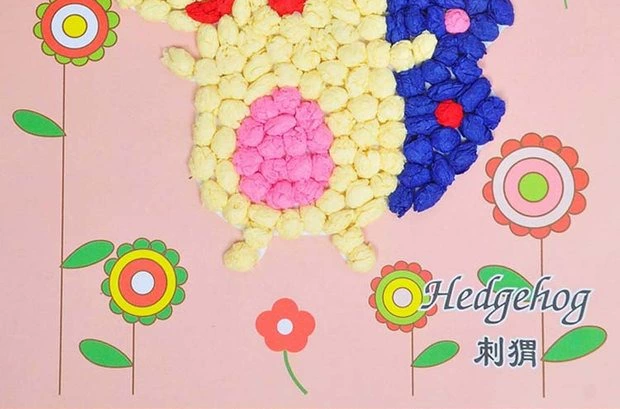 Trẻ em dán giấy crepe handmade mẫu giáo sáng tạo DIY nguyên liệu sản xuất gói vẽ tay đồ chơi giáo dục