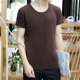 Áo thun nam tay ngắn cổ tròn màu rắn mùa hè Phiên bản Hàn Quốc của quần áo tự canh nam nửa tay áo 9,9 nhân dân tệ áo phông nam tay ngắn có nón