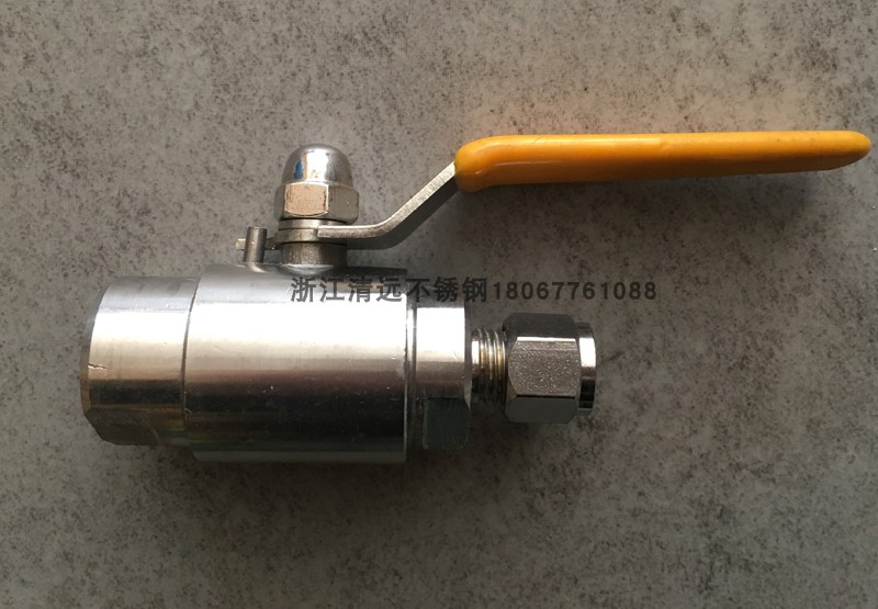 304 stainless steel QGQY1-64P high pressure internal thread cutting sleeve gas source ball valve G1 2-Phi 8-Phi 1 1 2 0-1 2