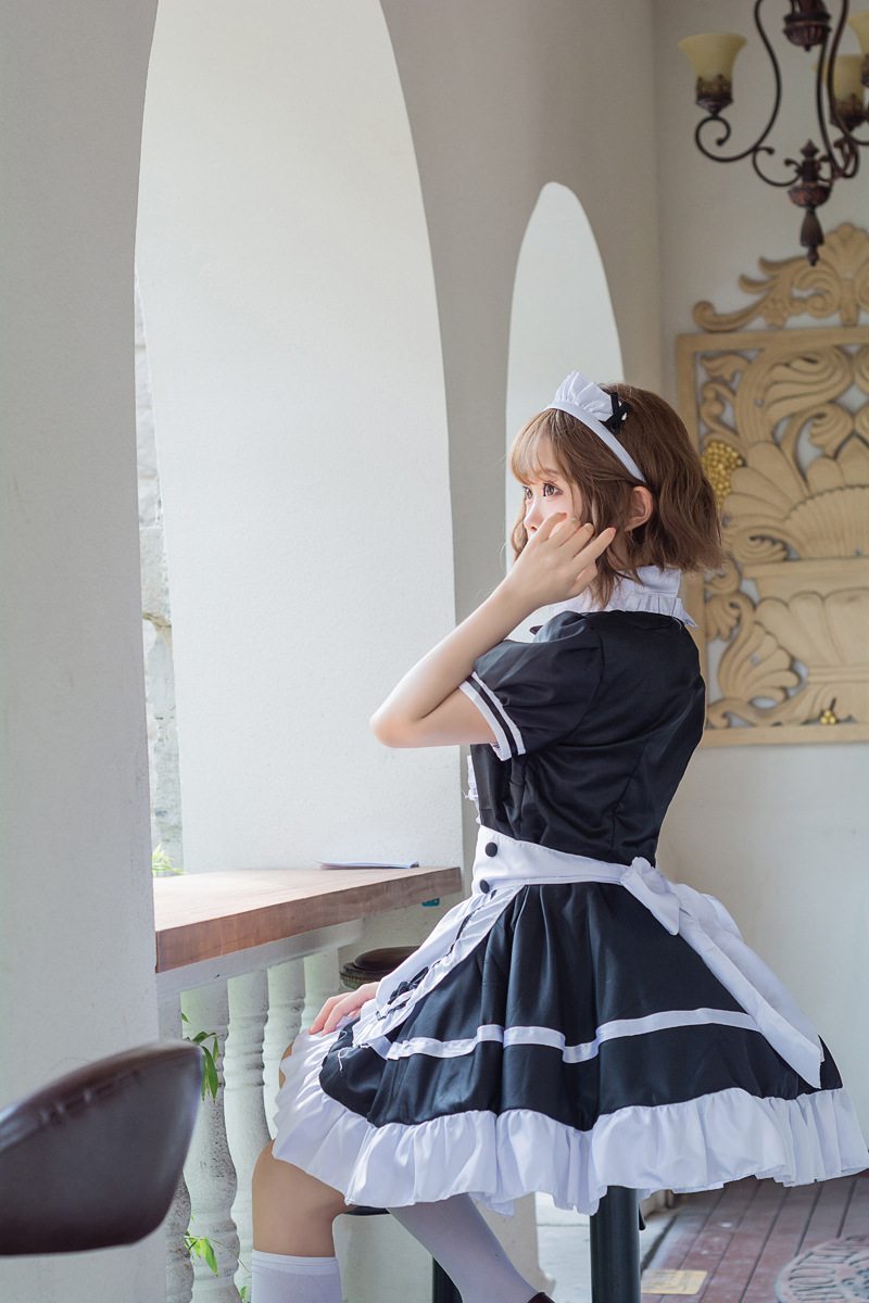 Lady French Maid Fancy Dresses Waitress Uniform Plus Size Cosplay 