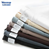 WASSUP LEMON Хлопковый белый приятный телу лонгслив для влюбленных, оверсайз